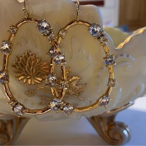 Frances Valentine Gold and Silver Crystal Hoop Earrings